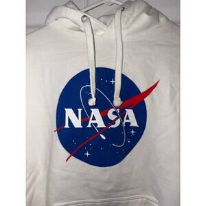 Ace Apparel NASA graphic hoodie white size large